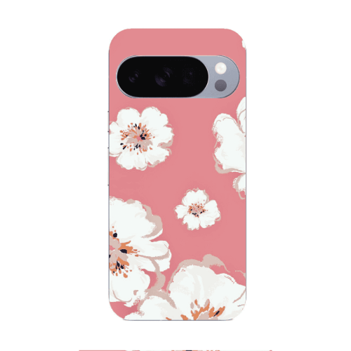 Google Pixel 10 Pro XL White Flowers Transparent Silicone TPU Θήκη